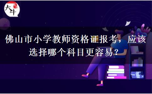 佛山市小学教师资格证报考，应该选择哪个科目更容易？