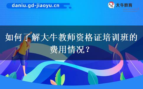 如何了解大牛教师资格证培训班的费用情况？