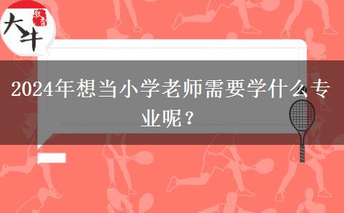 2024年想当小学老师需要学什么专业呢？