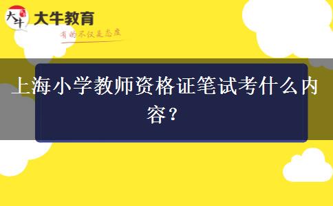 上海小学教师资格证笔试考什么内容？