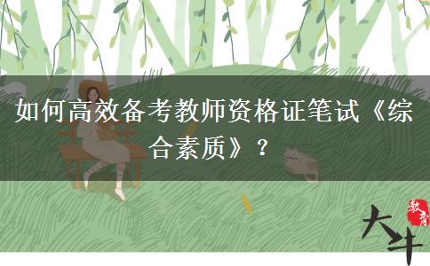 如何高效备考教师资格证笔试《综合素质》？