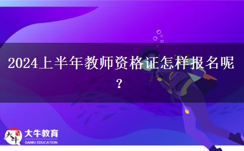 2024上半年教师资格证怎样报名呢？