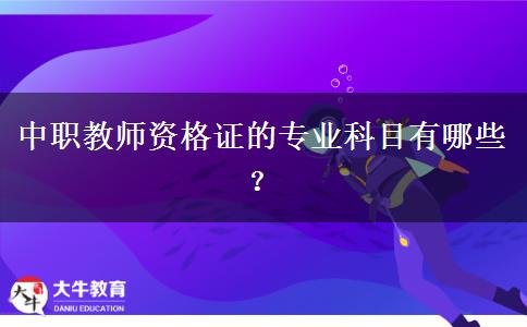 中职教师资格证的专业科目有哪些？