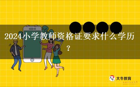 2024小学教师资格证要求什么学历？