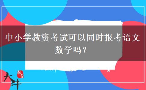 中小学教资考试可以同时报考语文数学吗？