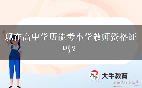 现在高中学历能考小学教师资格证吗？