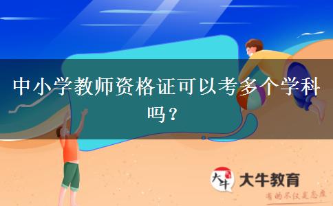 中小学教师资格证可以考多个学科吗？