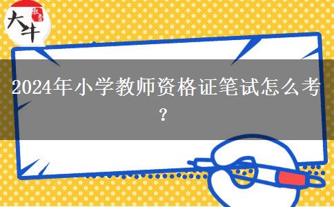 2024年小学教师资格证笔试怎么考？