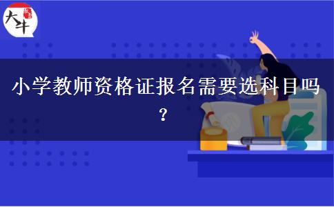 小学教师资格证报名需要选科目吗？