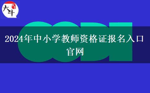 2024年中小学教师资格证报名入口官网