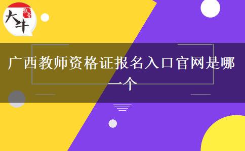 广西教师资格证报名入口官网是哪一个