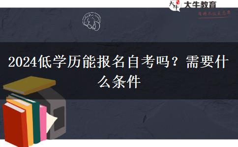 2024低学历能报名自考吗？需要什么条件