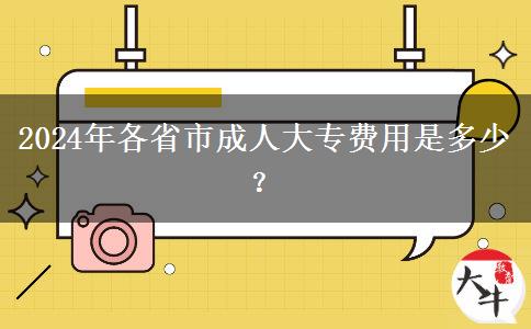 2024年各省市成人大专费用是多少？