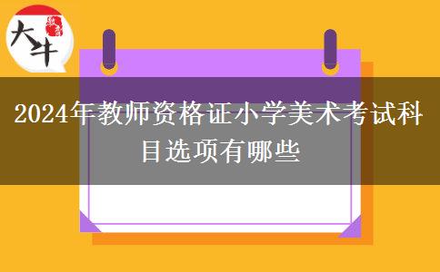 2024年教师资格证小学美术考试科目选项有哪些