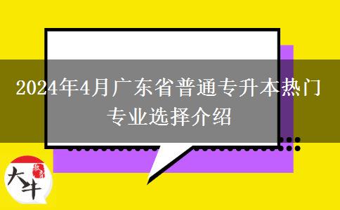 2024年4月广东省普通专升本热门专业选择介绍