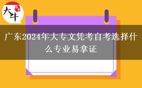 广东2024年大专文凭考自考选择什么专业易拿证