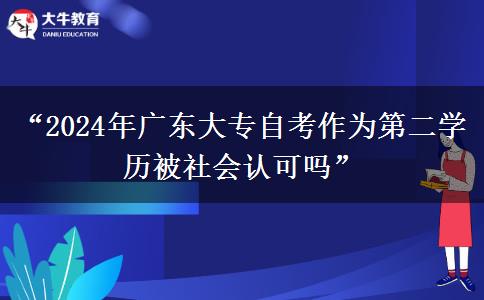 “2024年广东大专自考作为第二学历被社会认可吗”