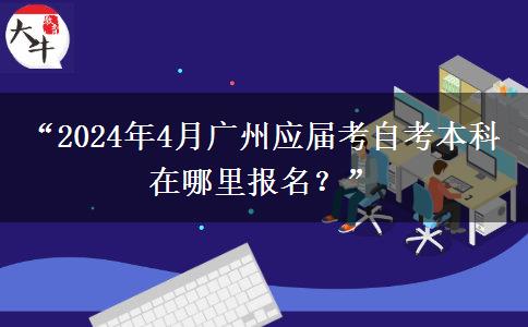 “2024年4月广州应届考自考本科在哪里报名？”