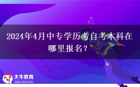 2024年4月中专学历考自考本科在哪里报名？