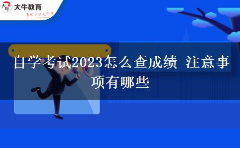 自学考试2023怎么查成绩 注意事项有哪些