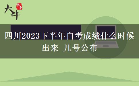 四川2023下半年自考成绩什么时候出来 几号公布