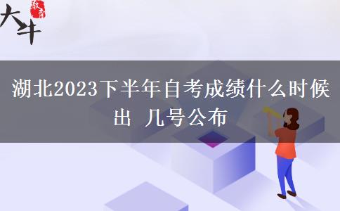 湖北2023下半年自考成绩什么时候出 几号公布