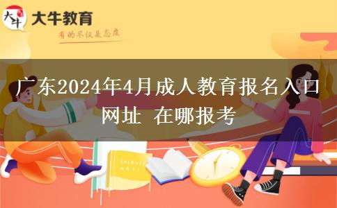 广东2024年4月成人教育报名入口网址 在哪报考
