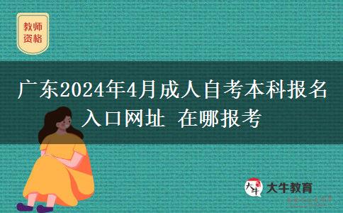 广东2024年4月成人自考本科报名入口网址 在哪报考