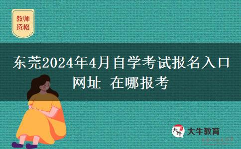 东莞2024年4月自学考试报名入口网址 在哪报考