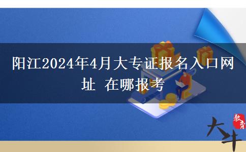 阳江2024年4月大专证报名入口网址 在哪报考