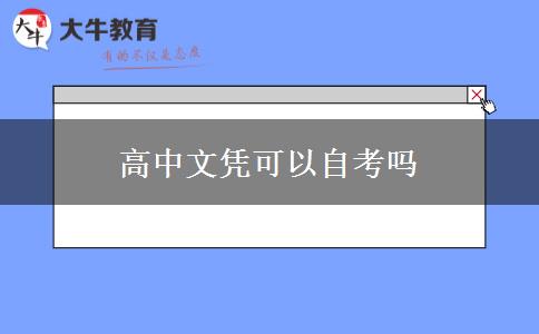 高中文凭可以自考吗