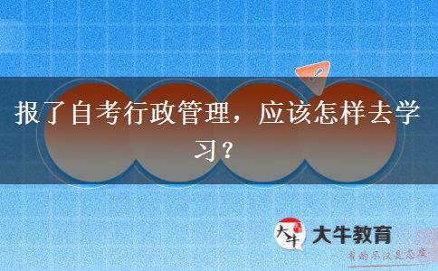 报了自考行政管理，应该怎样去学习？