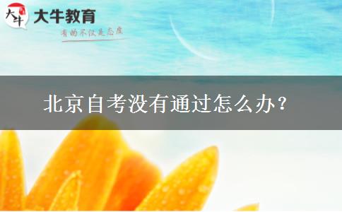 北京自考没有通过怎么办？