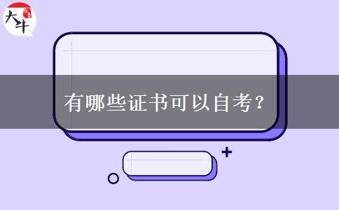 有哪些证书可以自考？