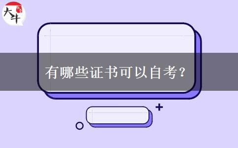 有哪些证书可以自考？