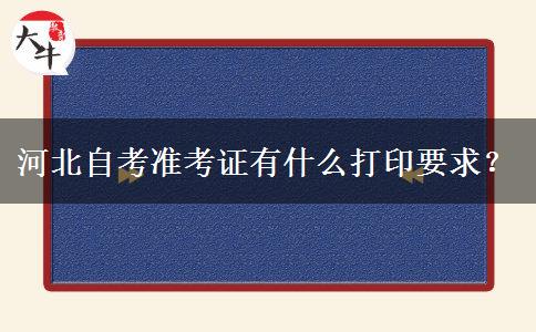 河北自考准考证有什么打印要求？