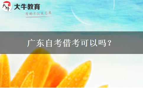 广东自考借考可以吗？