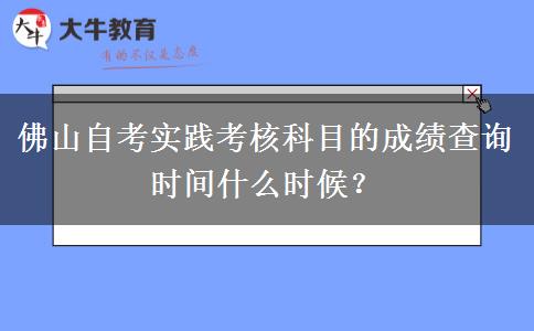 佛山自考实践考核科目的成绩查询时间什么时候？