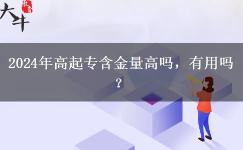 2024年高起专含金量高吗，有用吗？