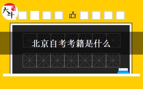 北京自考考籍是什么