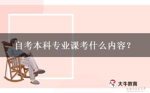 自考本科专业课考什么内容？