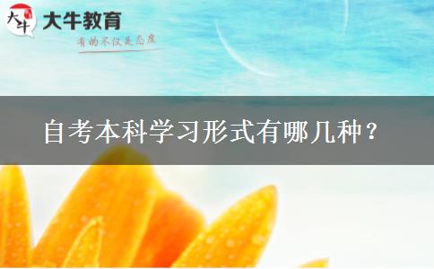 自考本科学习形式有哪几种？