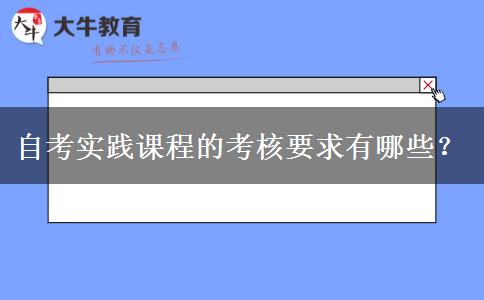 自考实践课程的考核要求有哪些？