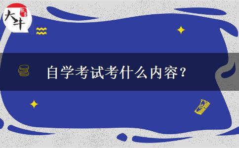自学考试考什么内容？