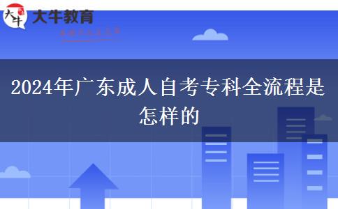 2024年广东成人自考专科全流程是怎样的