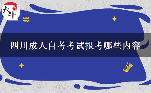 四川成人自考考试报考哪些内容