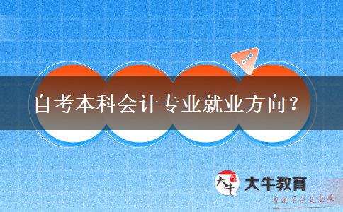 自考本科会计专业就业方向？