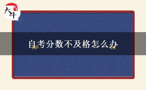 自考分数不及格怎么办