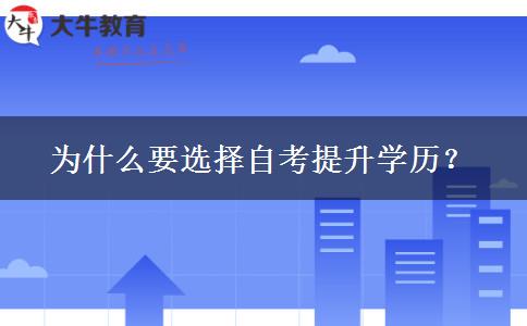 为什么要选择自考提升学历？