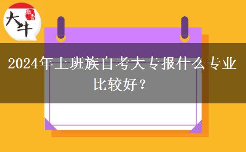 2024年上班族自考大专报什么专业比较好？